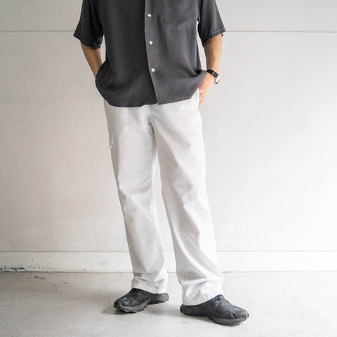 2000s Germany cotton  × poly chef pants -with single cargo pocket-