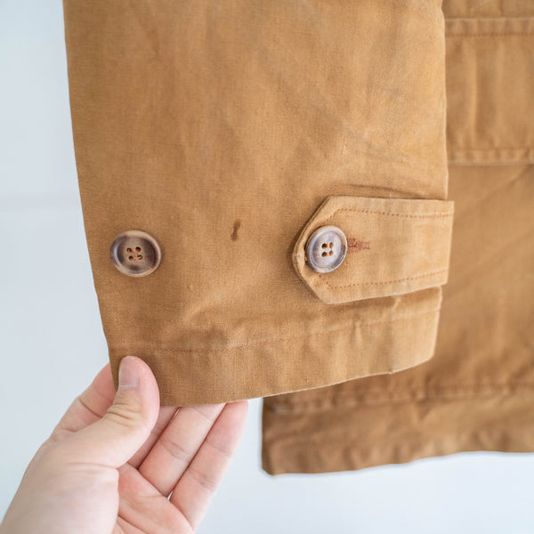 1950-60s France brown canvas zip up hunting jacket