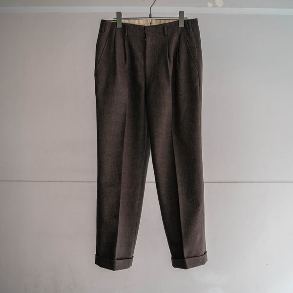 1970s Japan vintage brown based check slacks