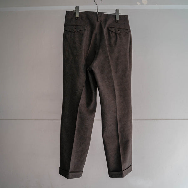 1970s Japan vintage brown based check slacks