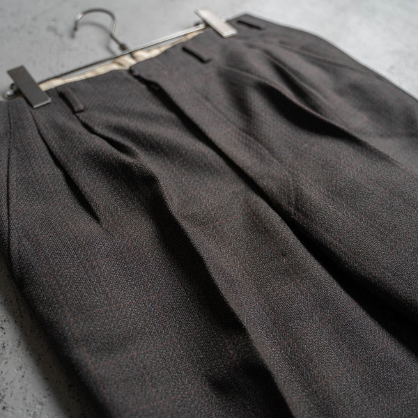 1970s Japan vintage brown based check slacks