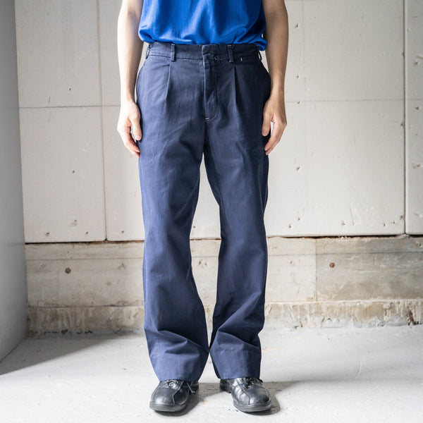 1990-00s Italian military over dyed navy color chino pants