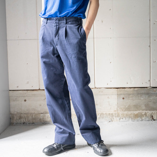 1990-00s Italian military over dyed navy color chino pants