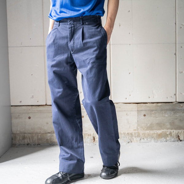 1990-00s Italian military over dyed navy color chino pants