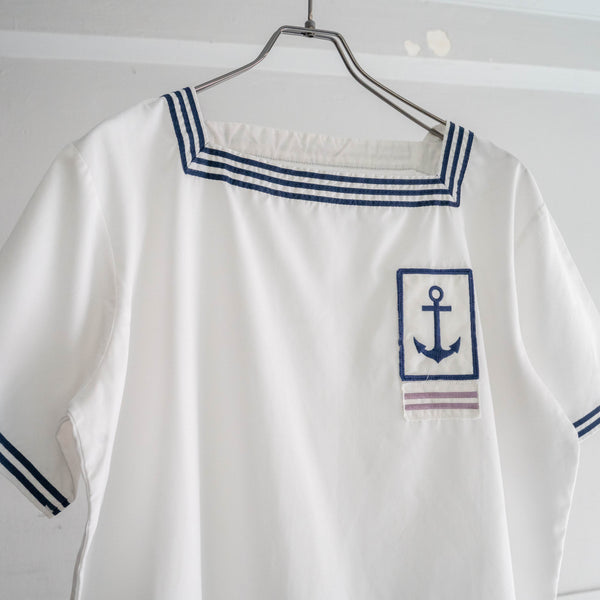 around 1960s French military sailor short sleeve tops