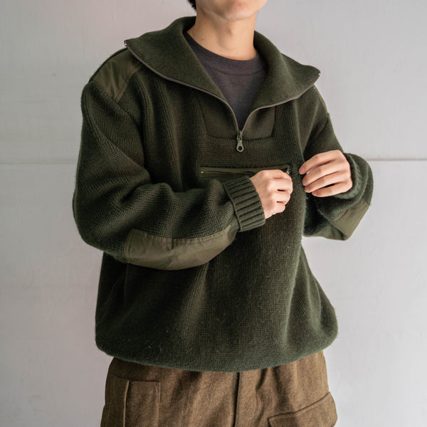 1990s Europe deep green pull over knit -military sampling-