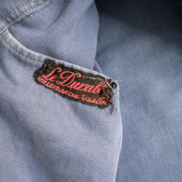 1940s France blue moleskin jacket 'good fade & damage'