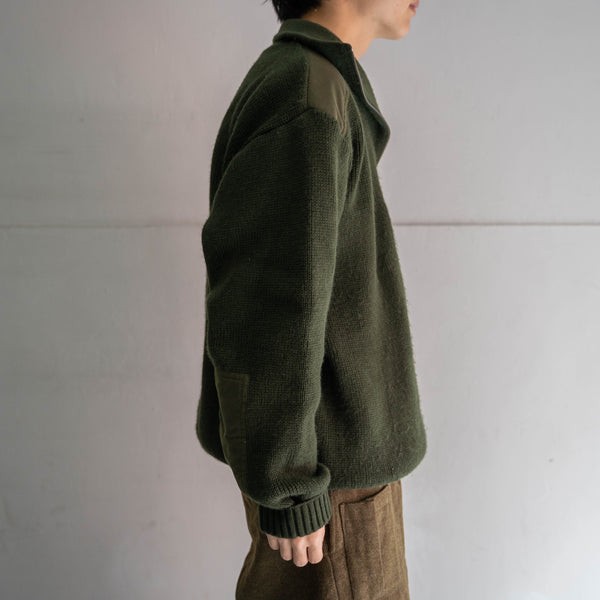 1990s Europe deep green pull over knit -military sampling-