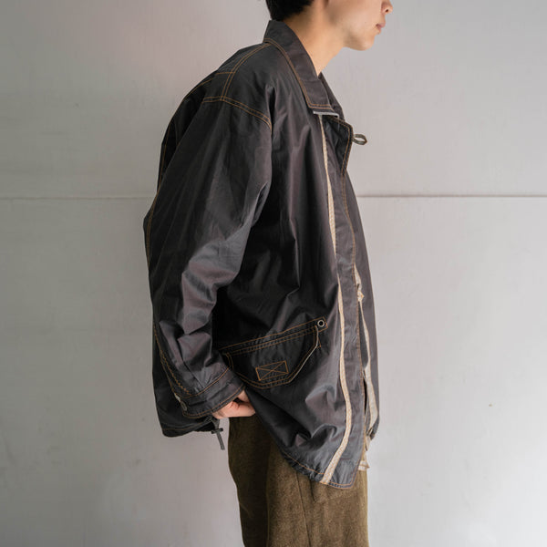 1990-00s silver gray tech half coat