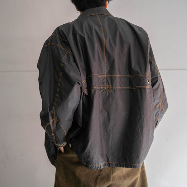 1990-00s silver gray tech half coat