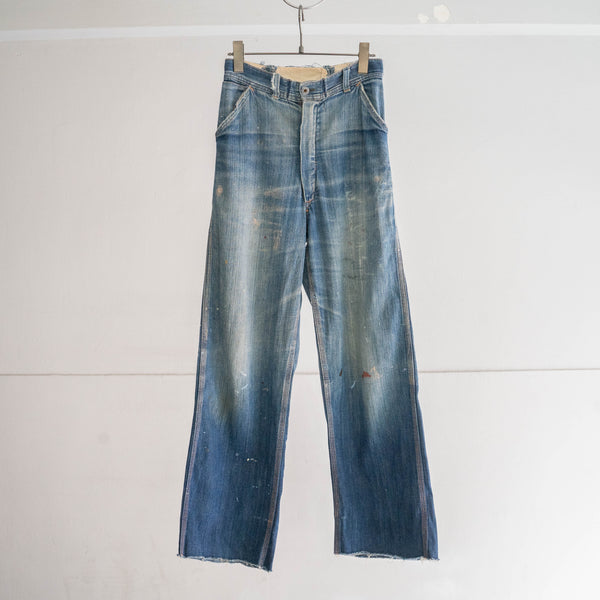 around 1970s USA? blue denim pants 'great fade & paint'