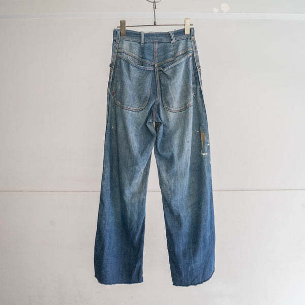 around 1970s USA? blue denim pants 'great fade & paint'