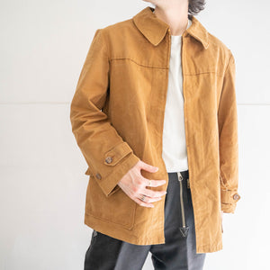 1950-60s France brown canvas zip up hunting jacket