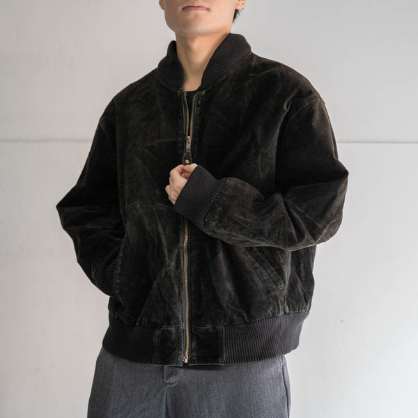 1990-00s black pig skin bomber blouson