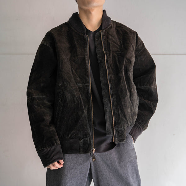 1990-00s black pig skin bomber blouson