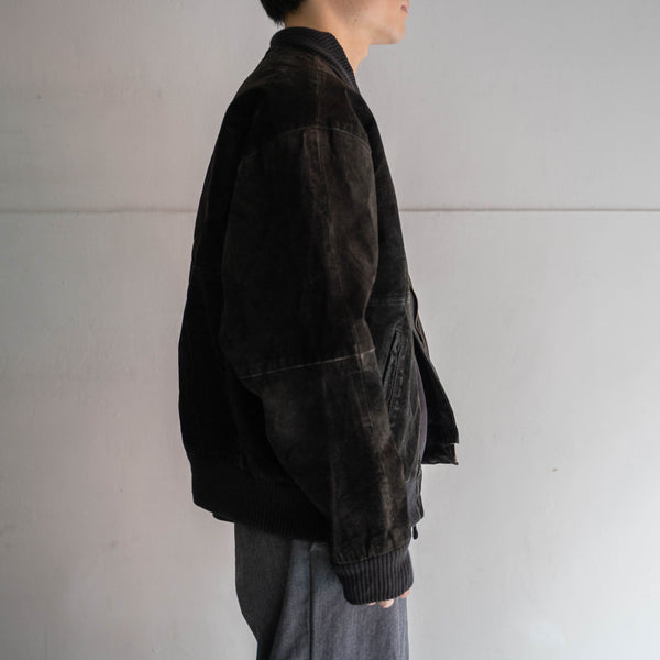 1990-00s black pig skin bomber blouson