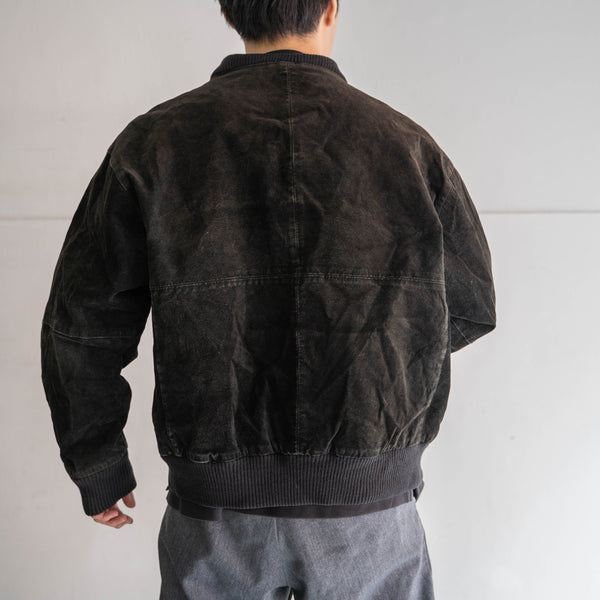 1990-00s black pig skin bomber blouson