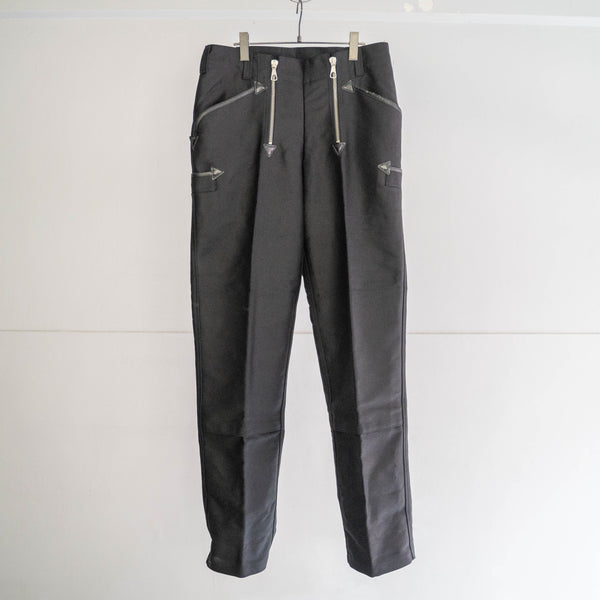 1990-00s Germany black color elephant skin logger pants 'dead stock' -2