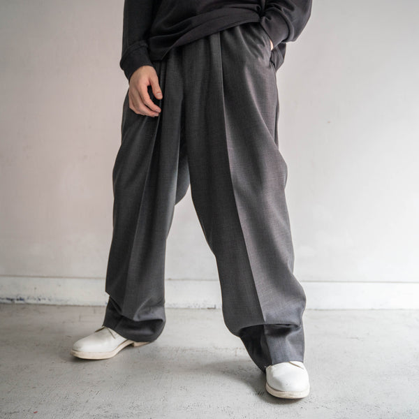 1990s Japan vintage gray wide slacks -waist remake-