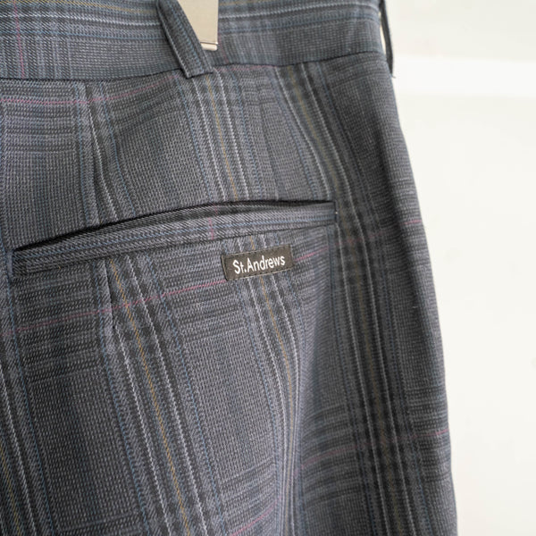 1990s Japan vintage dark tone checked slacks
