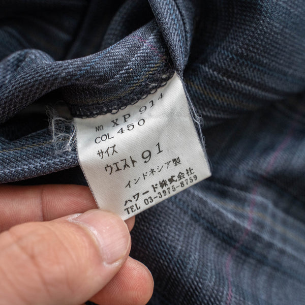 1990s Japan vintage dark tone checked slacks