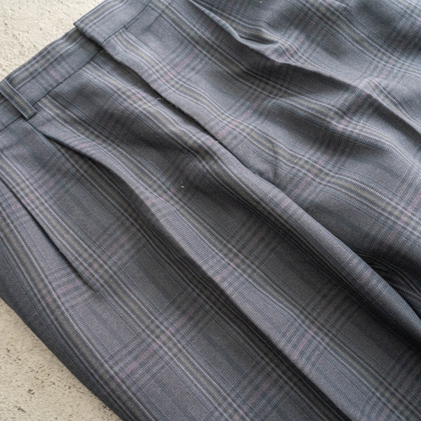 1990s Japan vintage dark tone checked slacks