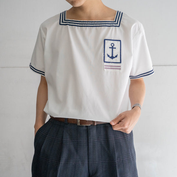 around 1960s French military sailor short sleeve tops