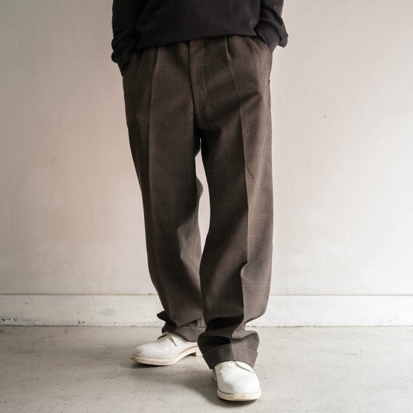 1970s Japan vintage brown based check slacks