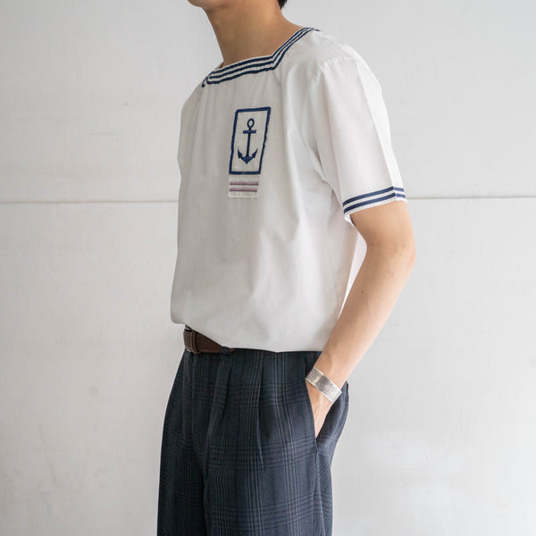 around 1960s French military sailor short sleeve tops