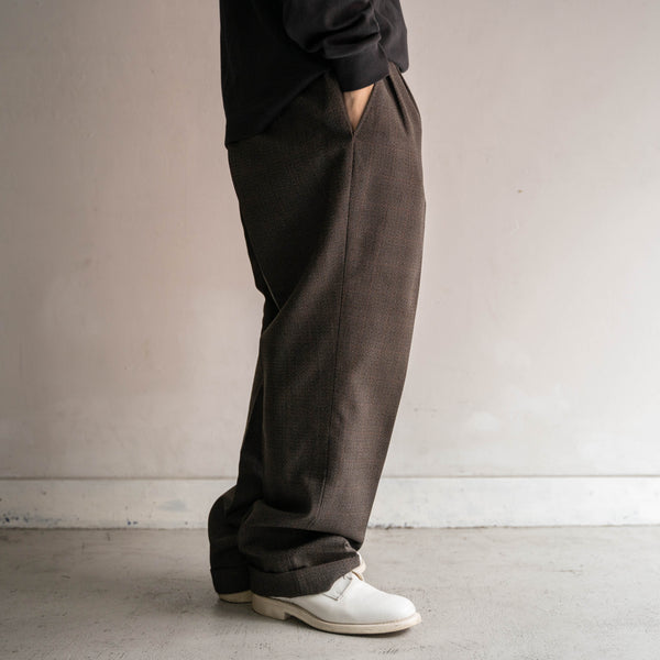 1970s Japan vintage brown based check slacks