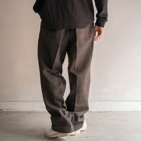 1970s Japan vintage brown based check slacks