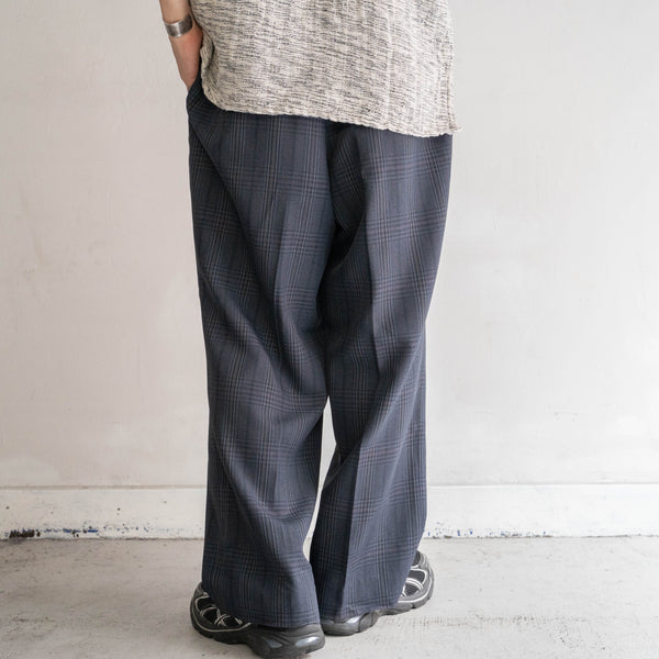 1990s Japan vintage dark tone checked slacks