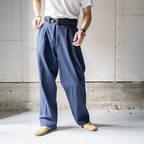 1980-90s Japan vintage side adjuster navy slacks