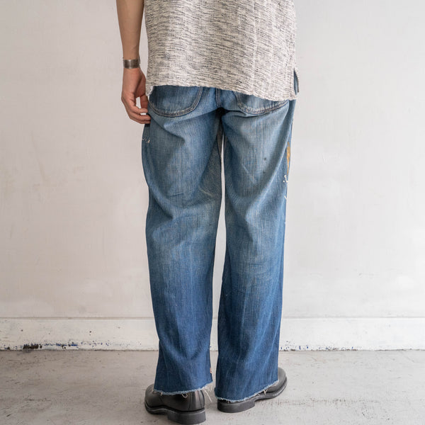 around 1970s USA? blue denim pants 'great fade & paint'