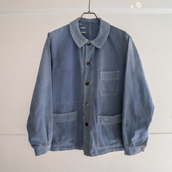 1940s France cotton twill work jacket 'good mood' -1