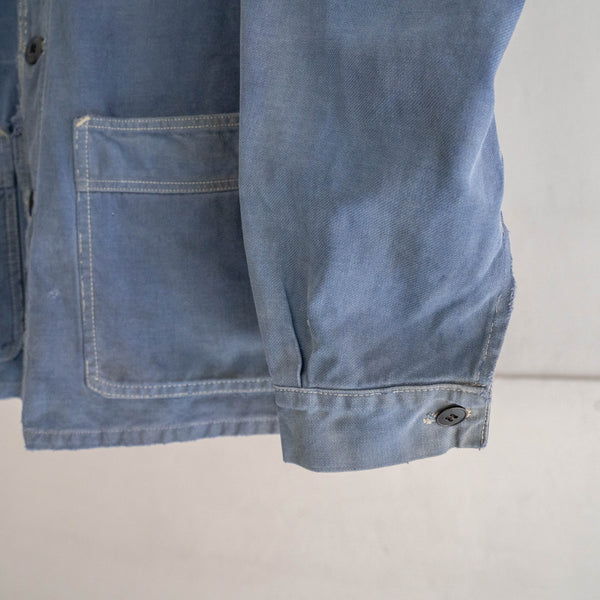 1940s France cotton twill work jacket 'good mood' -1