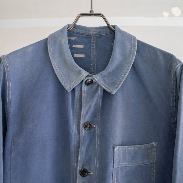 1940s France cotton twill work jacket 'good mood' -1