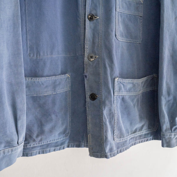 1940s France cotton twill work jacket 'good mood' -1