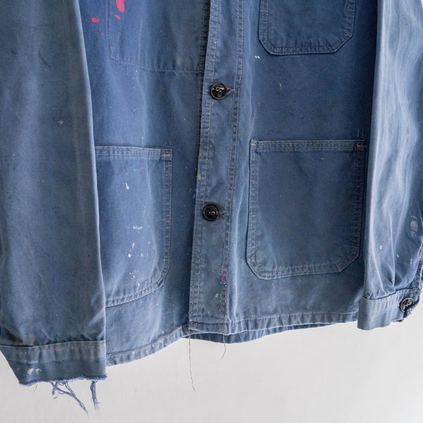 1950s France cotton twill work jacket 'good paint' -2