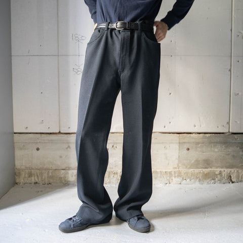 1990s Japan vintage black color semi-flare slacks