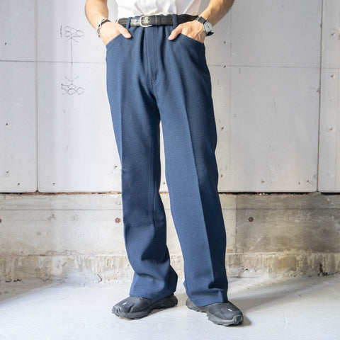 1990s Japan vintage navy color semi-flare slacks