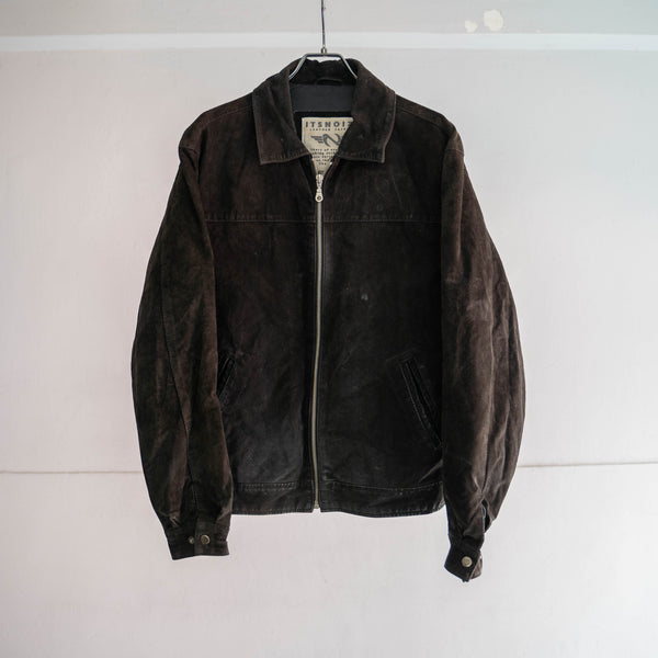 1990-00s black suede leather short jacket