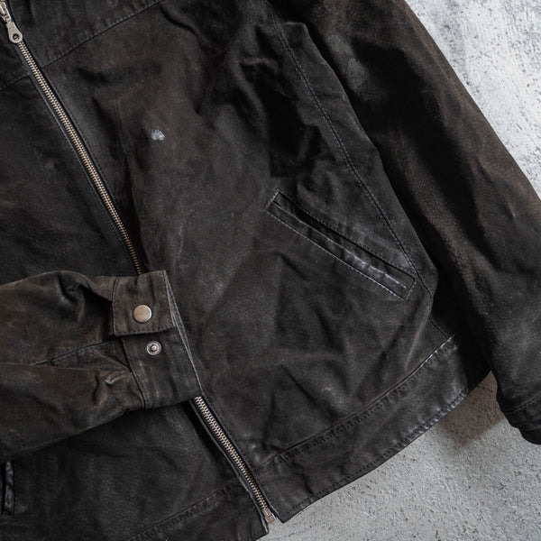 1990-00s black suede leather short jacket