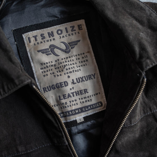 1990-00s black suede leather short jacket