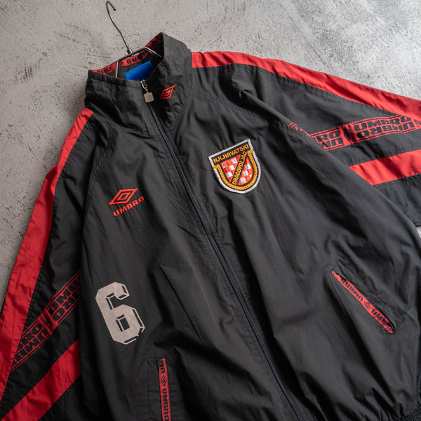 1990s UMBRO black × red sport jacket -good pattern-