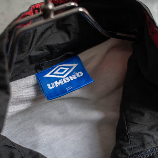 1990s UMBRO black × red sport jacket -good pattern-