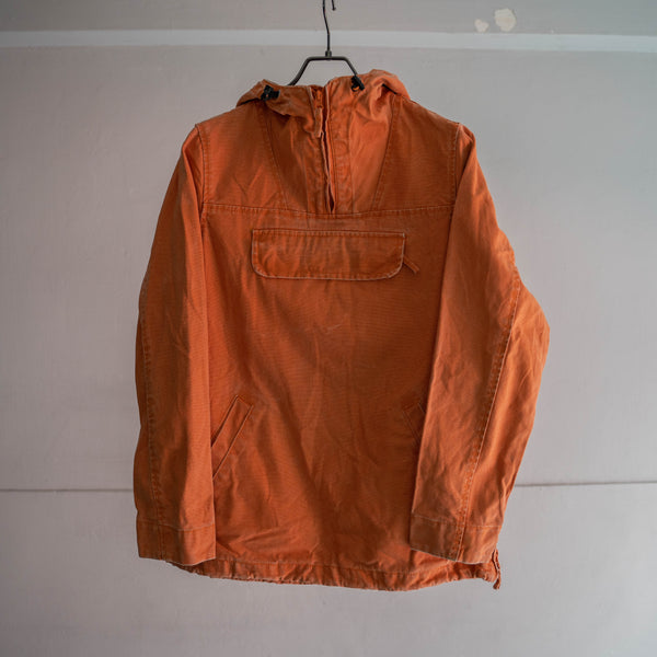 1990-00s Europe faded orange cotton 100 smock
