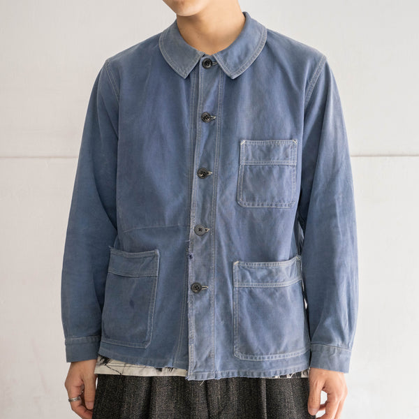 1940s France cotton twill work jacket 'good mood' -1