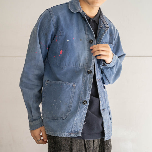 1950s France cotton twill work jacket 'good paint' -2
