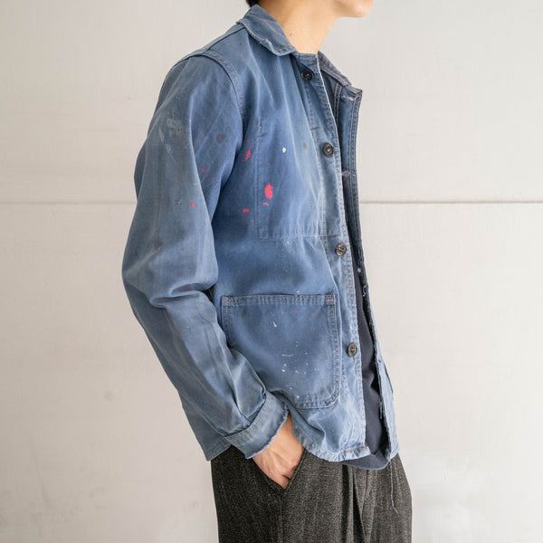 1950s France cotton twill work jacket 'good paint' -2